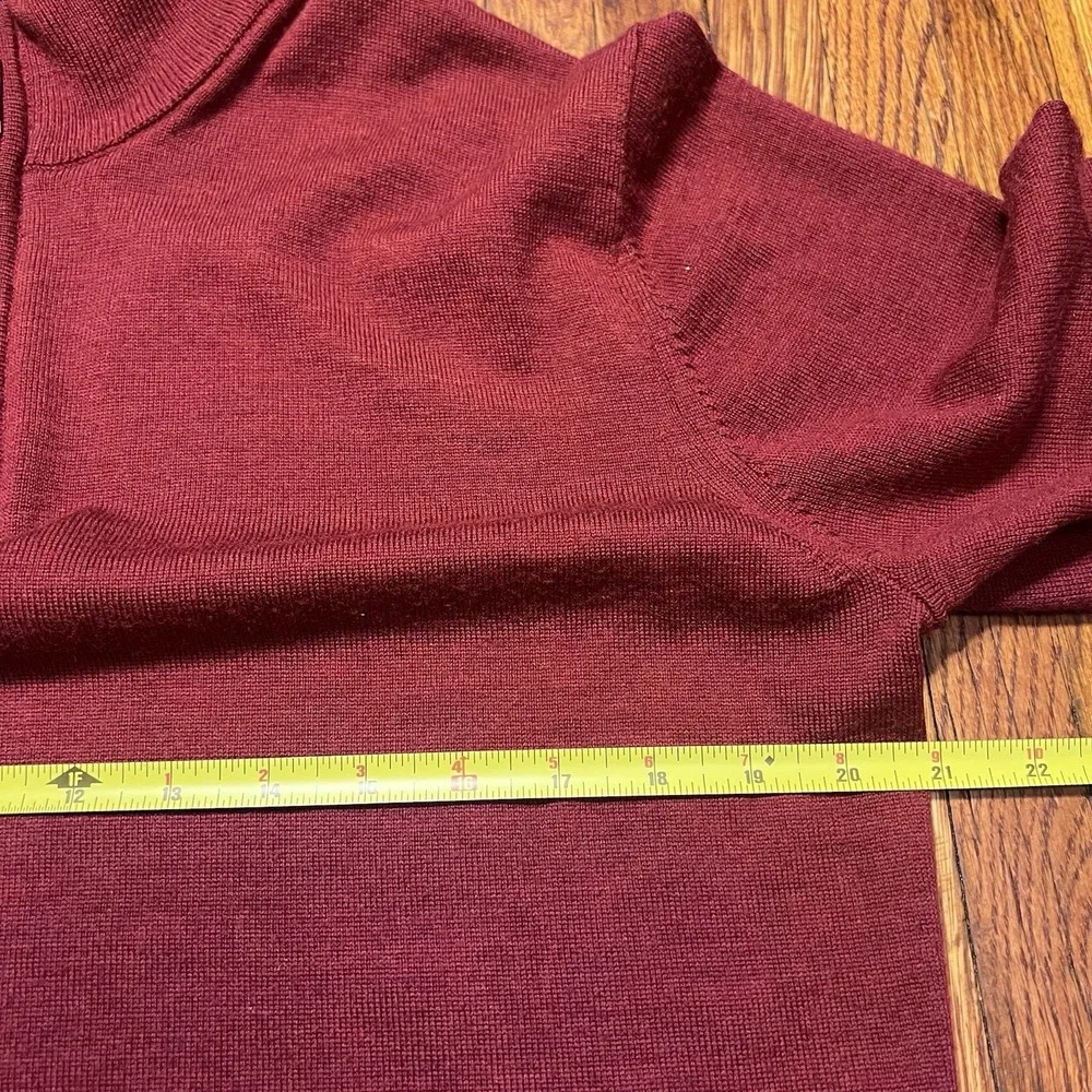 UnTuckIt Quarter Zip Men's Sweater Size Large 100% Merino Wool Sweater Maroon